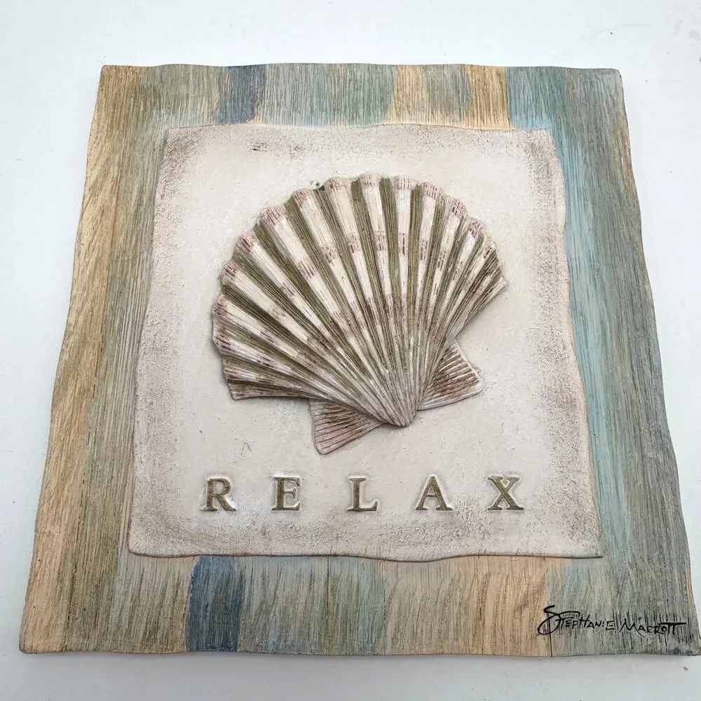 Beach Wall Plaques Dream Relax Shell Starfish Stephanie Marrott Coastal Decor